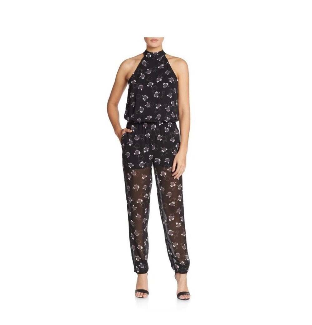 Rebecca Minkoff Hayley High Neck Floral Jumpsuit Size 2